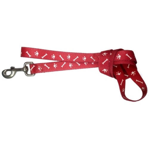 Nylon Leash 20x110 Red Bone - Durable Dog Leash