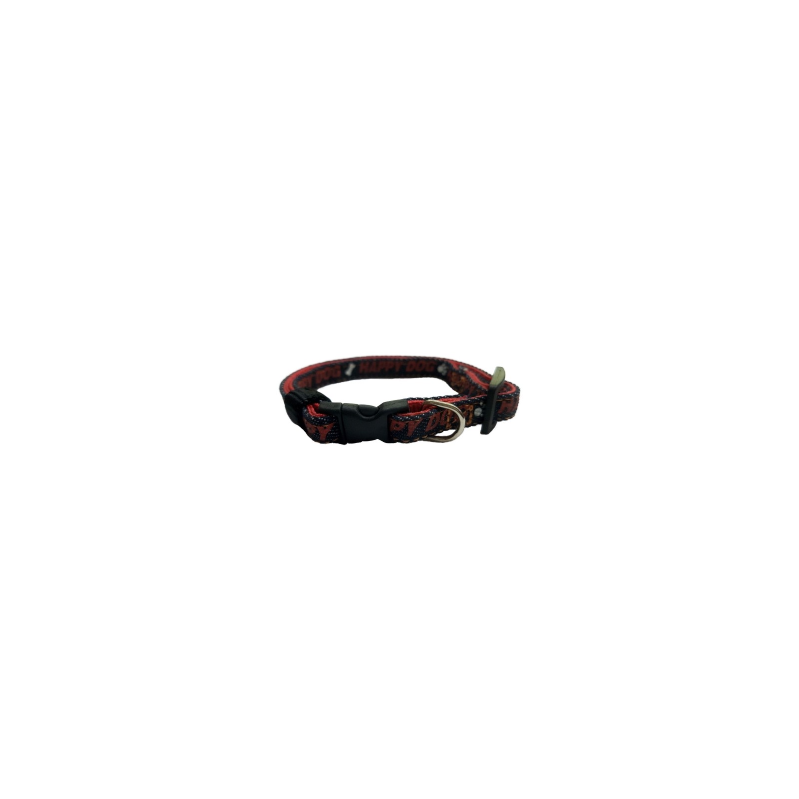 Collar Nylon 20mm 35-50cm Happy Dog Negro