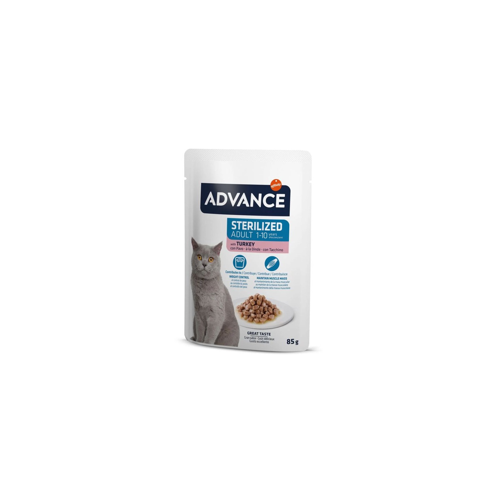 Advance Bocaditos En Salsa Con Pavo 85 Gr. gatos Esterilizados