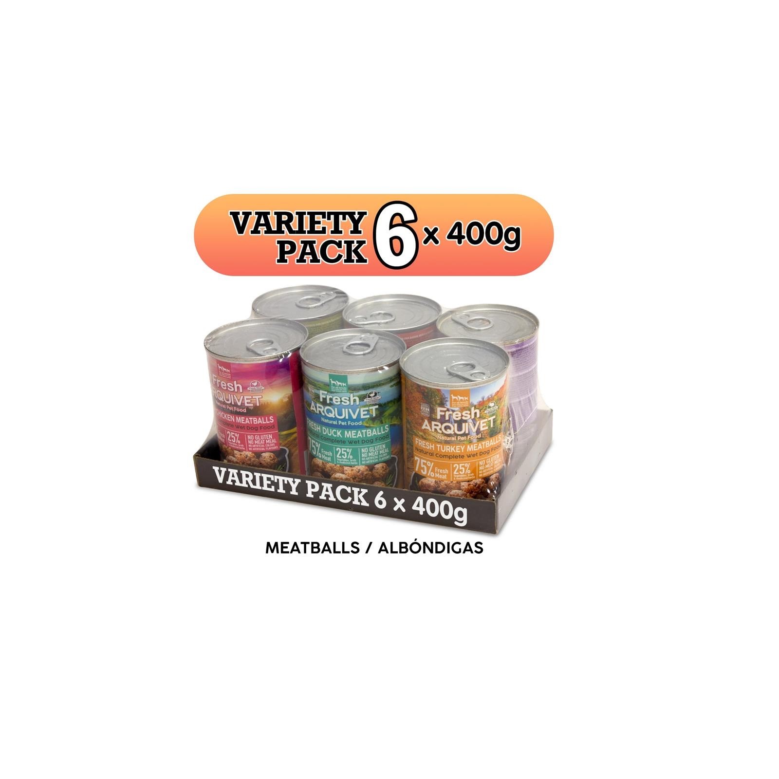 Arquivet Variety Pack Meatballs 6 Flavors for Dogs