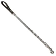 Metal and Leather Leash Black 4x400mm