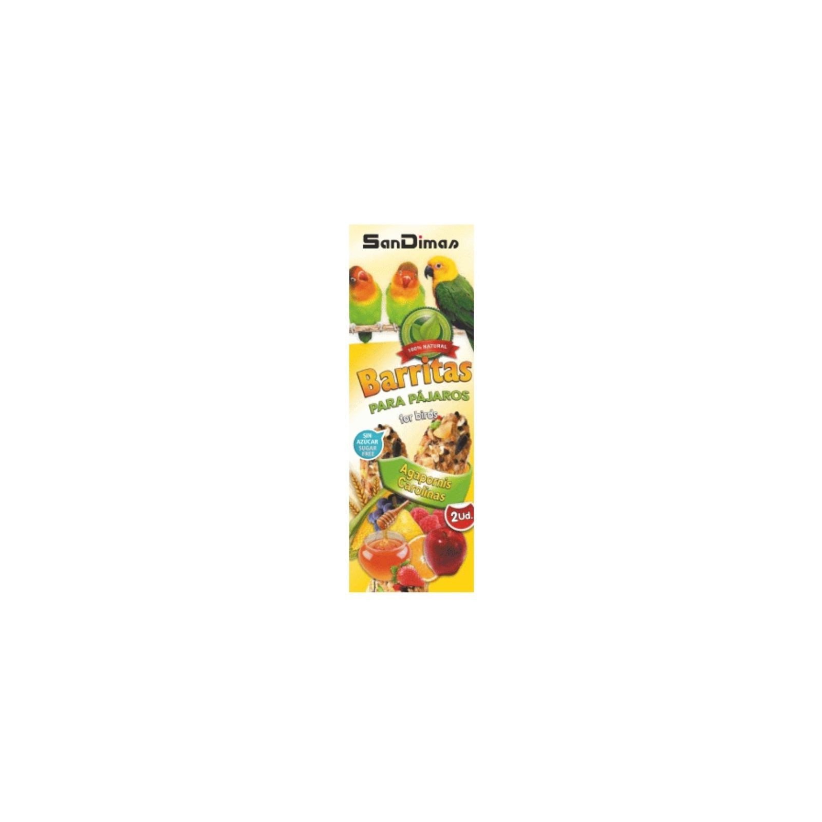 Barritas Agapornis Frutas/miel,90g.