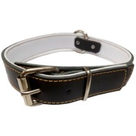 Comfort Black Leather Collar for Medium Dogs