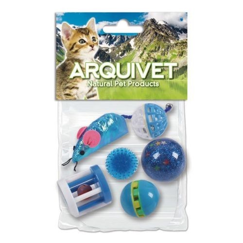 Kit de 6 Juguetes Azules para Gatos