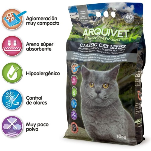 Arena Natural para Gatos con Carbono Activo 10kg