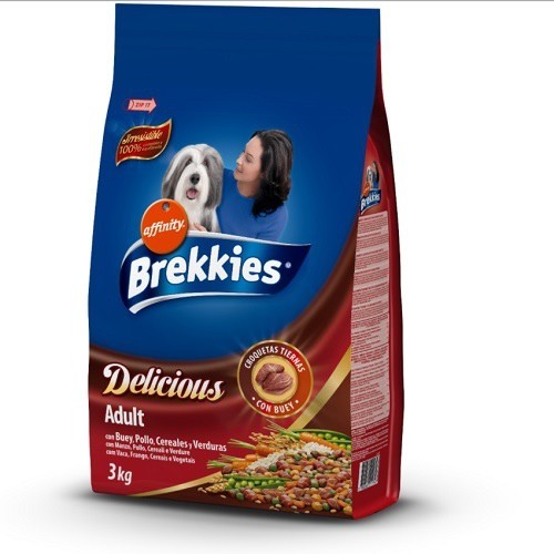 Brekkies Delicious Buey 3 Kg - Comida Completa para Perros