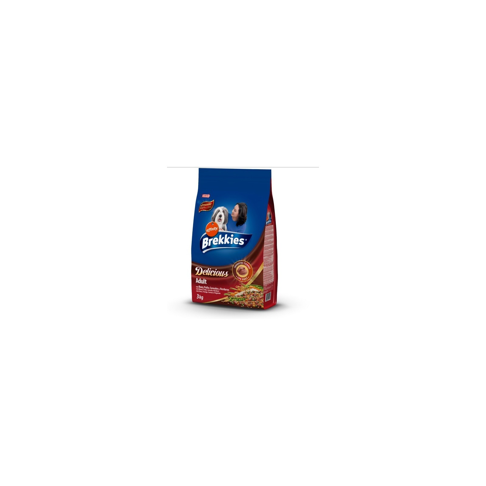 Brekkies Delicious Beef 3 Kg - Complete Dog Food