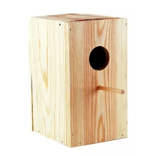 Wooden Nest for Lovebirds Vertical Design