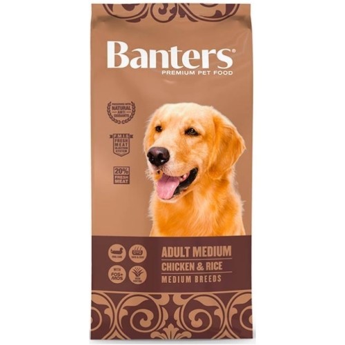 Banters Dog Adult Medium Chicken & Rice 15 Kg - Comida para Perros