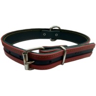 Brown Beige Leather Collar 40x3cm