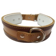 Natural Greyhound Collar Brown Edge 35x4cm