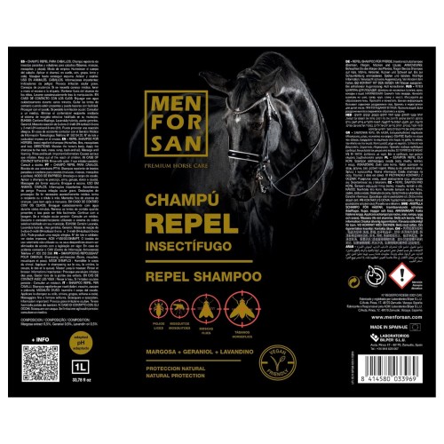 Natural Insect Repellent Shampoo for Horses Menforsan 1L