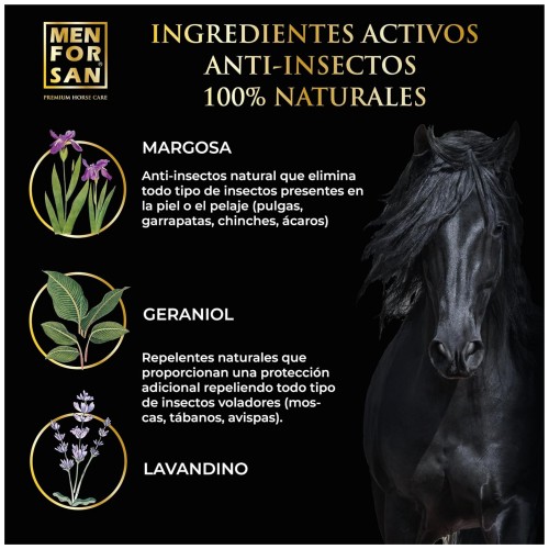 Champú Repelente Natural de Insectos Menforsan 1L para Caballos