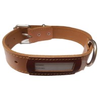 Collar Cuero Buzon Natural 50x3cm Accesorio Durable para Mascotas