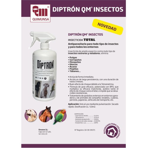 Insecticida Diptron Qm para Caballos y Perros 1L