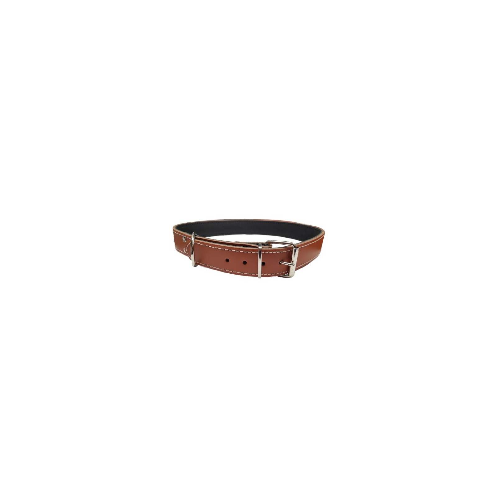 Brown Leather Sewn Collar 85cm for Large Breeds