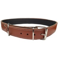 Brown Leather Sewn Collar 85cm for Large Breeds