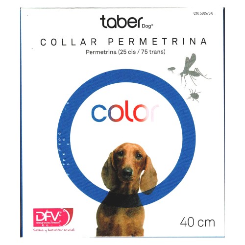 Collar Taberdog Permetrina 40cm. Azul