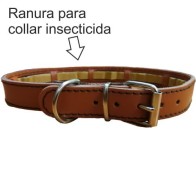 Collar de Cuero Marrón para Perros 55x2.5cm