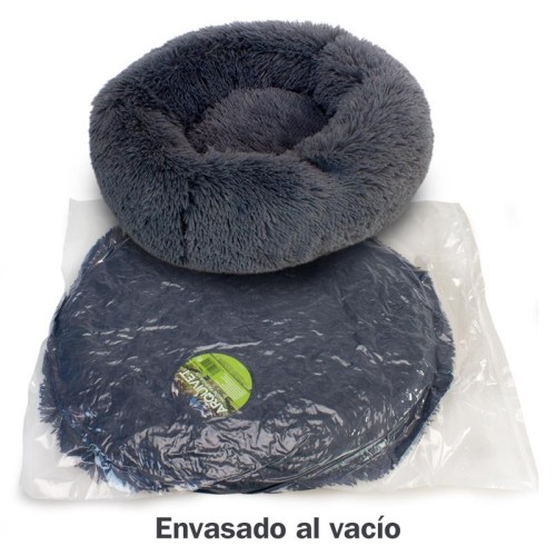 Cama Redonda Suave Gris Oscuro 50cm