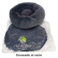 Cama Redonda Suave Gris Oscuro 50cm