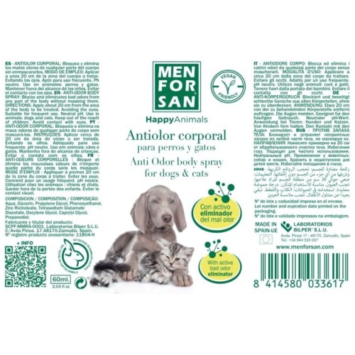 Menforsan 60ml Deodorizing Spray for Dogs