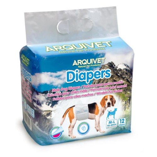 Male Dog Diapers Size M/L 12 Pack