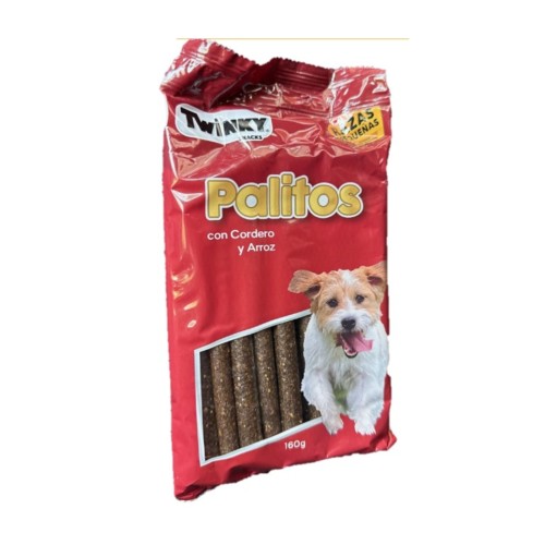 Palitos con Cordero y Arroz Twinky 160g para Perros