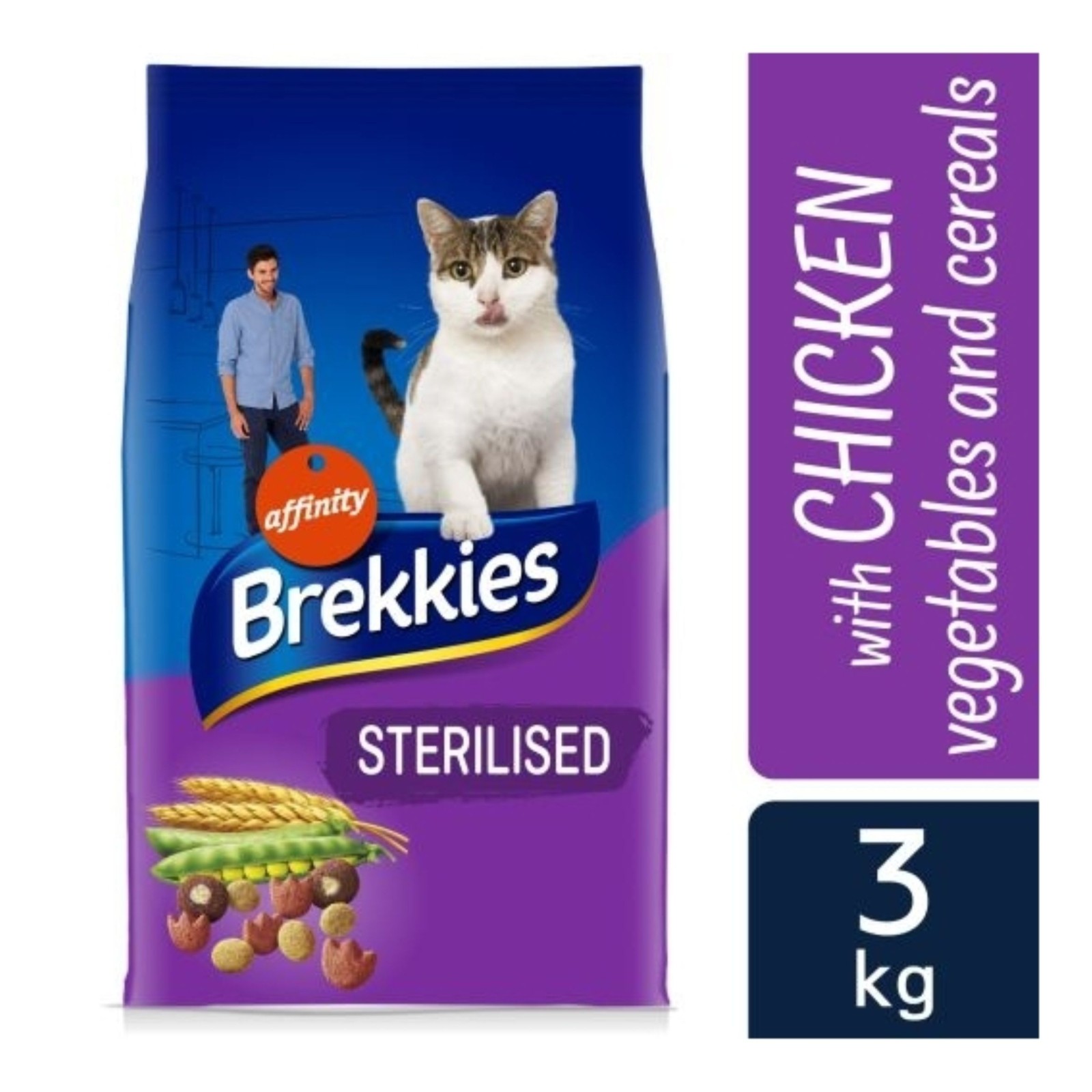 Comida para Gatos Esterilizados Brekkies con Pavo 3 Kg